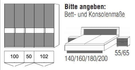 Loddenkemper Schlafzimmer Luna Zusammenstellungen R9225